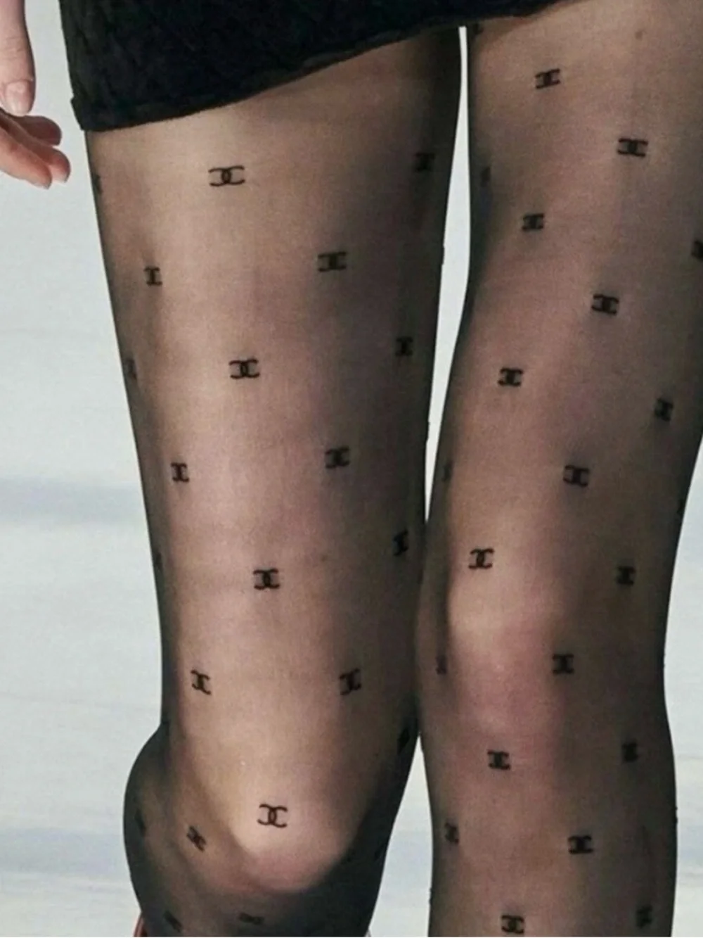 CC Black Logo Sheer Tights New